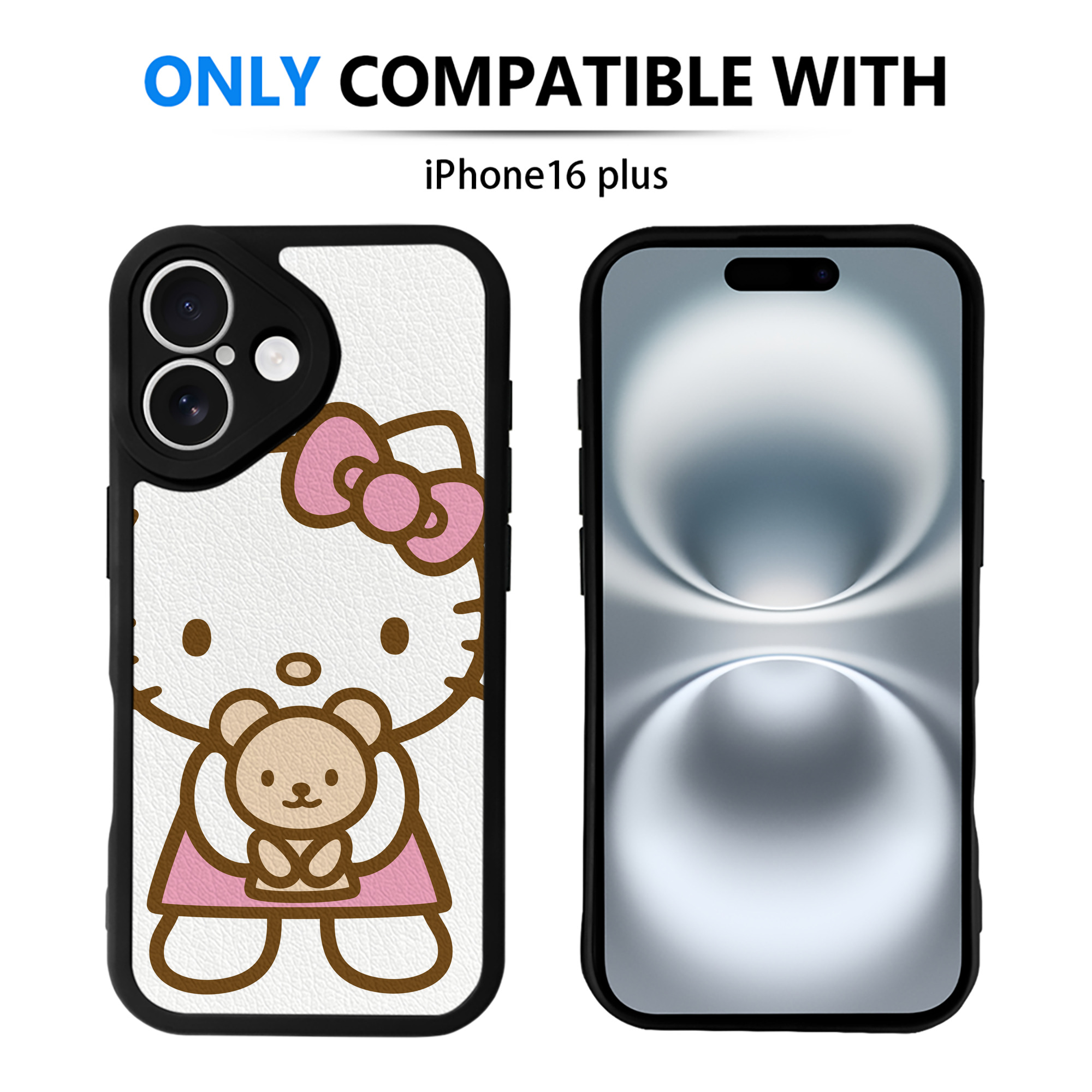 （画像用） Hello Kitty ハローキティ 【iPhone 16シリーズ対応】シリコンスマホケース（レザー調） 材質：シリコン